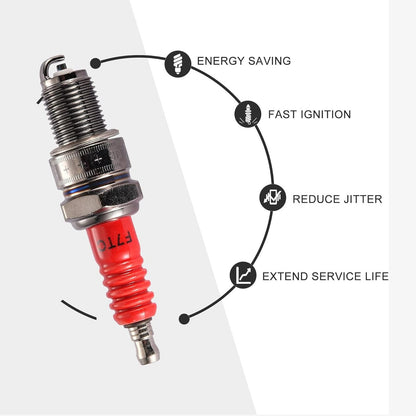 GOOFIT 4 piece/set F7TC Spark Plugs Replacement for GX120 GX160 GX200 GX240 GX270 GX340 GX390 Engine Generator Lawnmower Tractor Rototiller Water Pump Go Kart Mini Bike