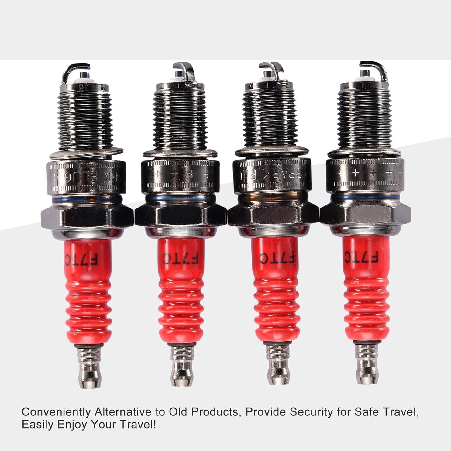 GOOFIT 4 piece/set F7TC Spark Plugs Replacement for GX120 GX160 GX200 GX240 GX270 GX340 GX390 Engine Generator Lawnmower Tractor Rototiller Water Pump Go Kart Mini Bike