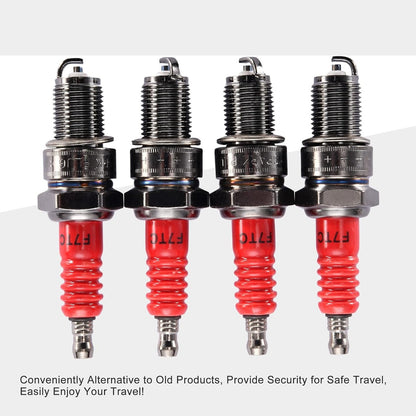 GOOFIT 4 piece/set F7TC Spark Plugs Replacement for GX120 GX160 GX200 GX240 GX270 GX340 GX390 Engine Generator Lawnmower Tractor Rototiller Water Pump Go Kart Mini Bike