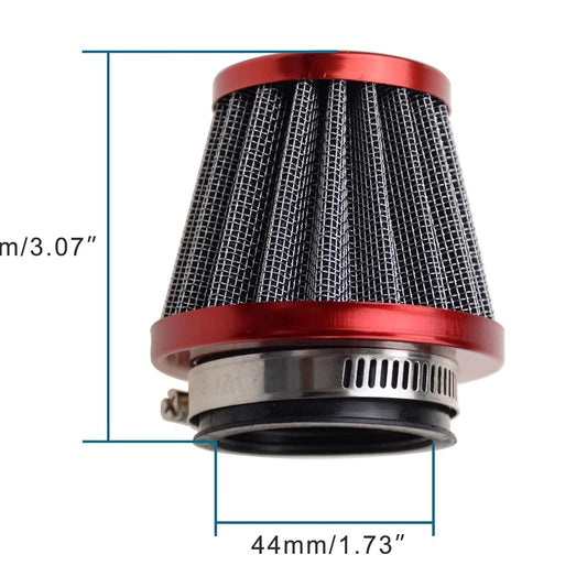 GOOFIT 44mm Motorcycle Air Filterfor Gy6 150cc ATV Quad 4 Wheeler Go Kart Buggy Moped Motor bike Red