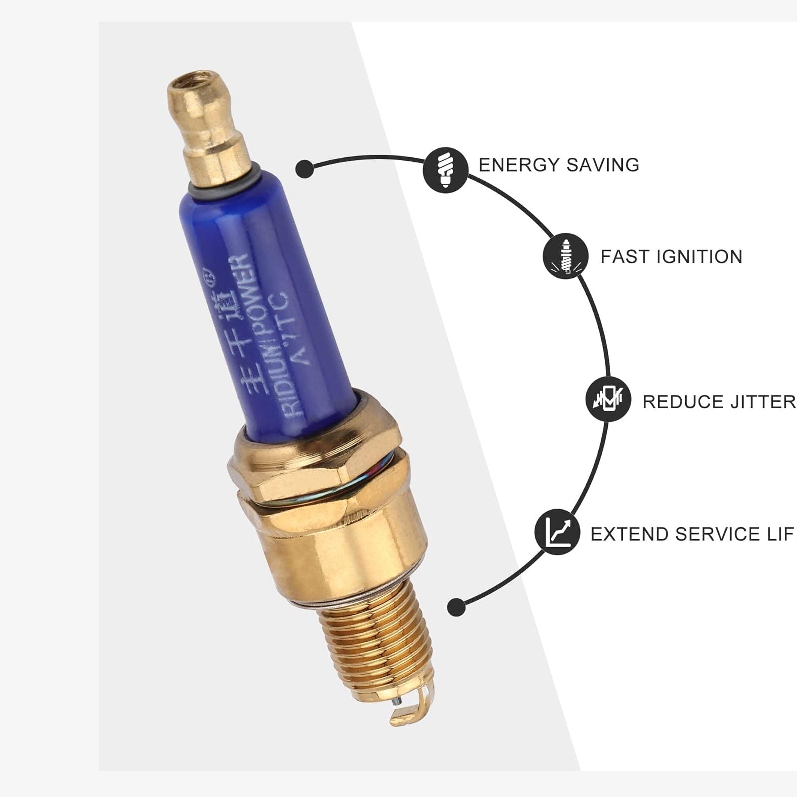 GOOFIT 4pcs Ingition Plug Iridium A7TC Blue Spark Plug Set for Motorcycle Scooter Pocket Bike