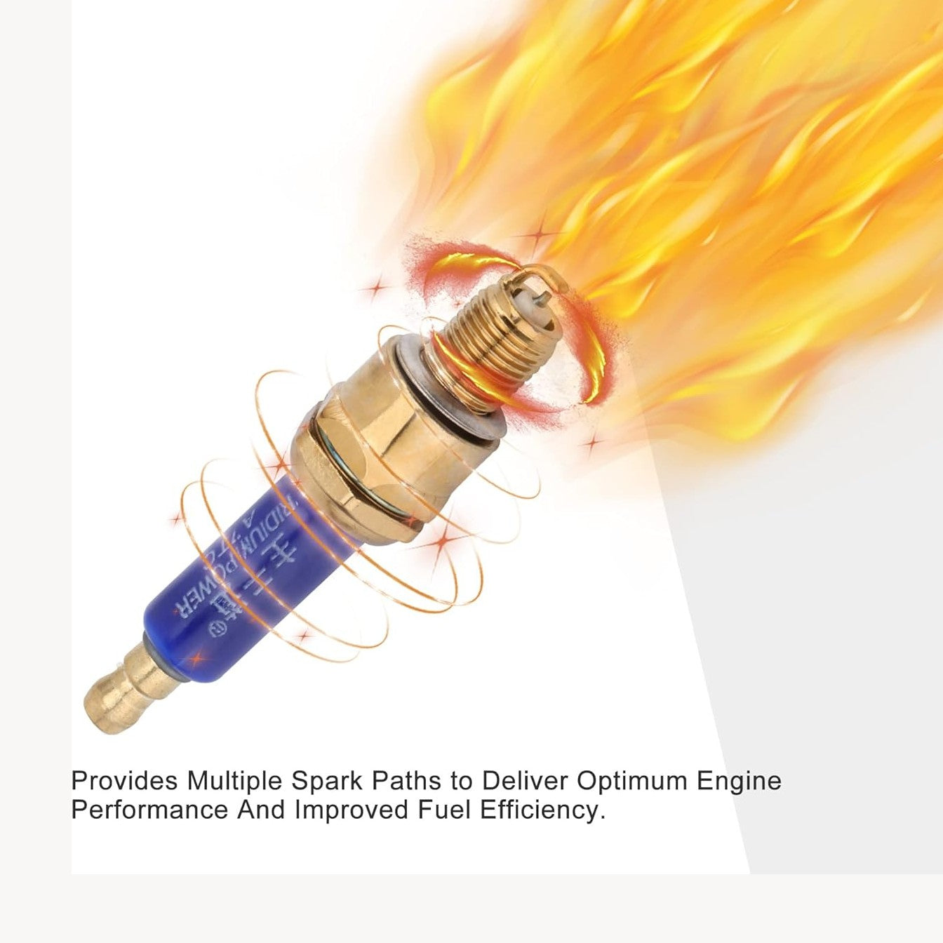 GOOFIT 4pcs Ingition Plug Iridium A7TC Blue Spark Plug Set for Motorcycle Scooter Pocket Bike