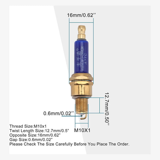 GOOFIT 4pcs Ingition Plug Iridium A7TC Blue Spark Plug Set for Motorcycle Scooter Pocket Bike