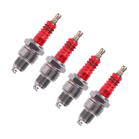 GOOFIT 4pcs New Motorcycle Spark Plug E6TC Replacement for 50cc 70cc 90cc 110cc Moped Scooter ATV Dirt Quad Go Kart