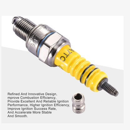 GOOFIT 4pcs Racing A7TC Spark Plug High Performance Replacement for 50cc 70cc 90cc 110cc 125cc 140cc 150cc Pit Dirt Bike Motorcycle ATV Quad Scooter Moped Buggy Go Karts Pack of 4