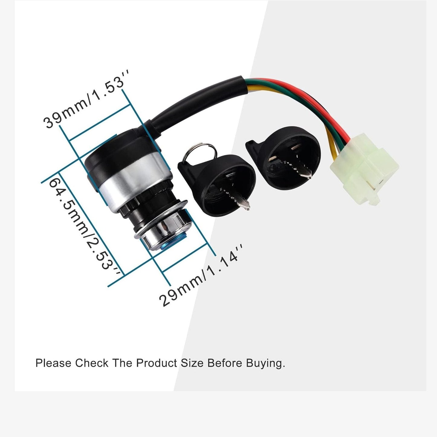 GOOFIT 5 wire ignition switch Replacement for 50cc 70cc 90cc 110cc 125cc 150cc 200cc 250cc Beach Bike Kart ATVs