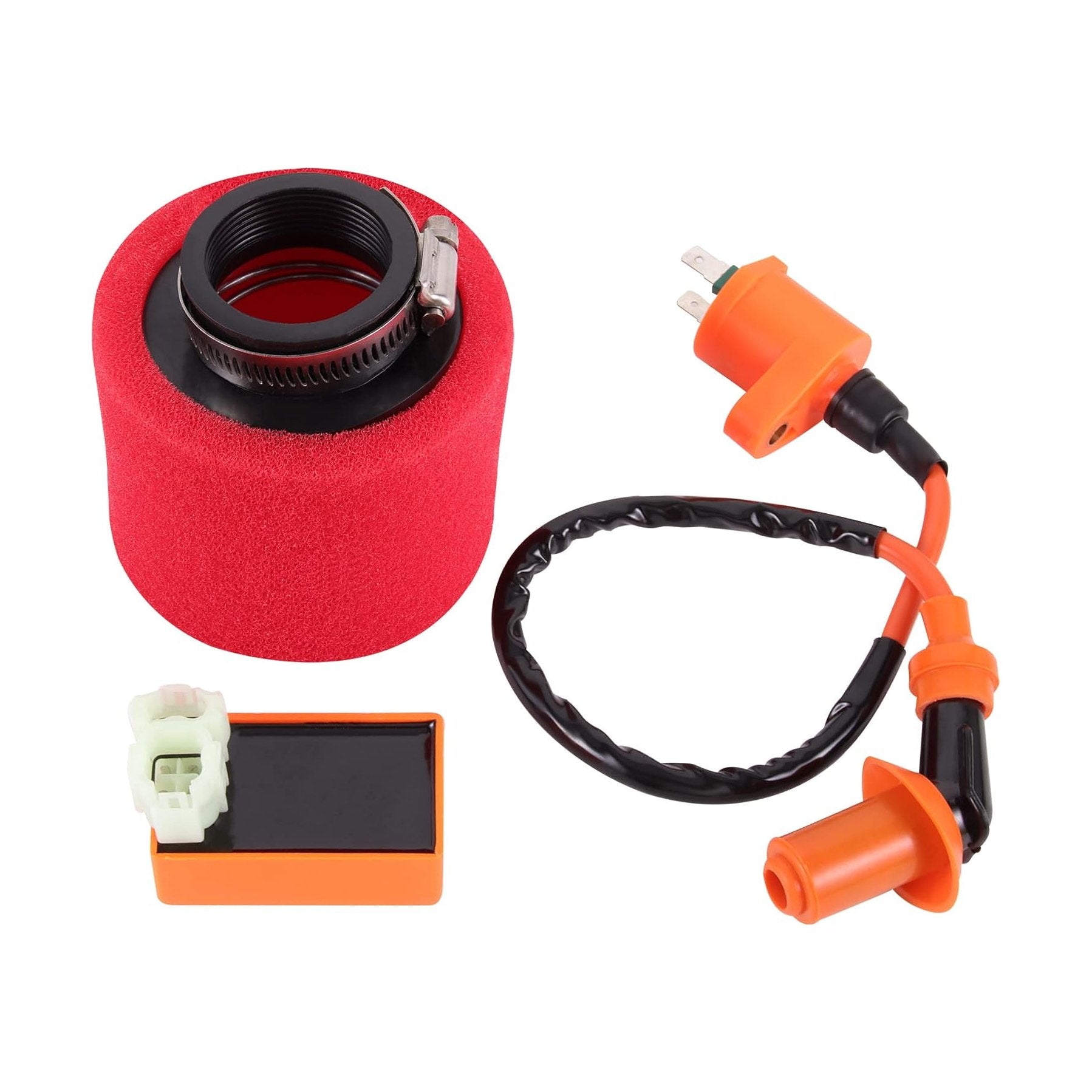 GOOFIT 6 Pin AC CDI Ignition Coil and Air Filter Replacement for GY6 4-Stroke 139QMB 152QMI 50cc 125cc 150cc ATV Dirt Bike Go Kart Moped and Scooter