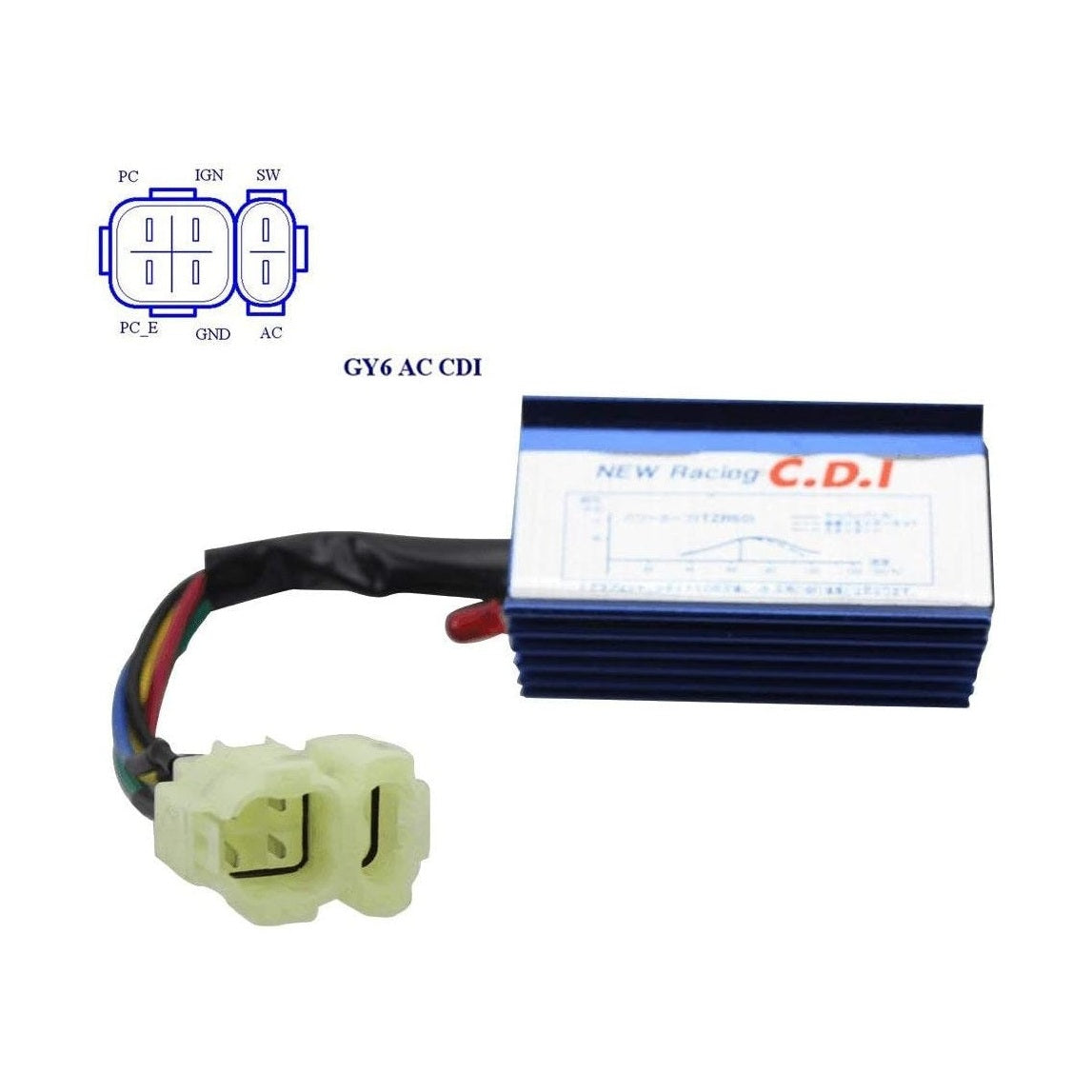 GOOFIT 6 Pin AC Racing CDI Module Replacement for GY6 50cc 125cc 150cc ATV Scooter Moped Go Kart 4 Wheeler Quad Bikes Parts