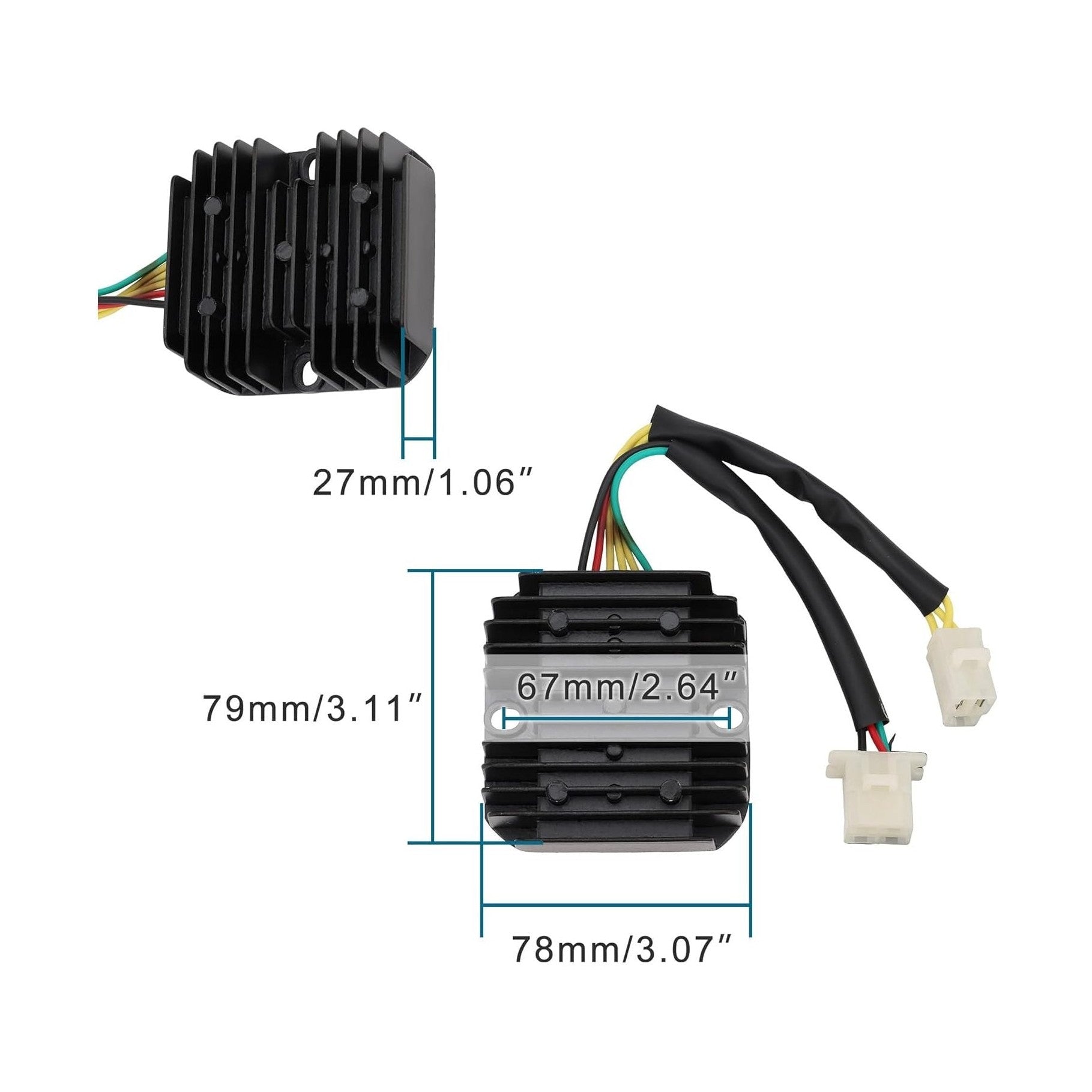 GOOFIT 6 Pin Voltage Regulator Rectifier Replacement for Elite CH150 CH150D Scooter ATV