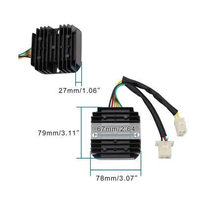 GOOFIT 6 Pin Voltage Regulator Rectifier Replacement for Elite CH150 CH150D Scooter ATV
