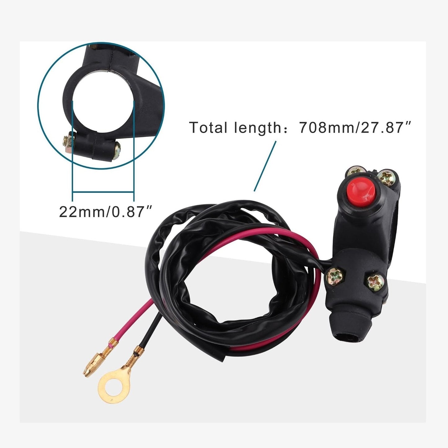 GOOFIT 7/8" 22mm Handlebar 2 Wire Tether Kill Switch Replacement for 110cc 125cc Beach buggy Dirt Pit Bike ATV 4 Wheeler Quad
