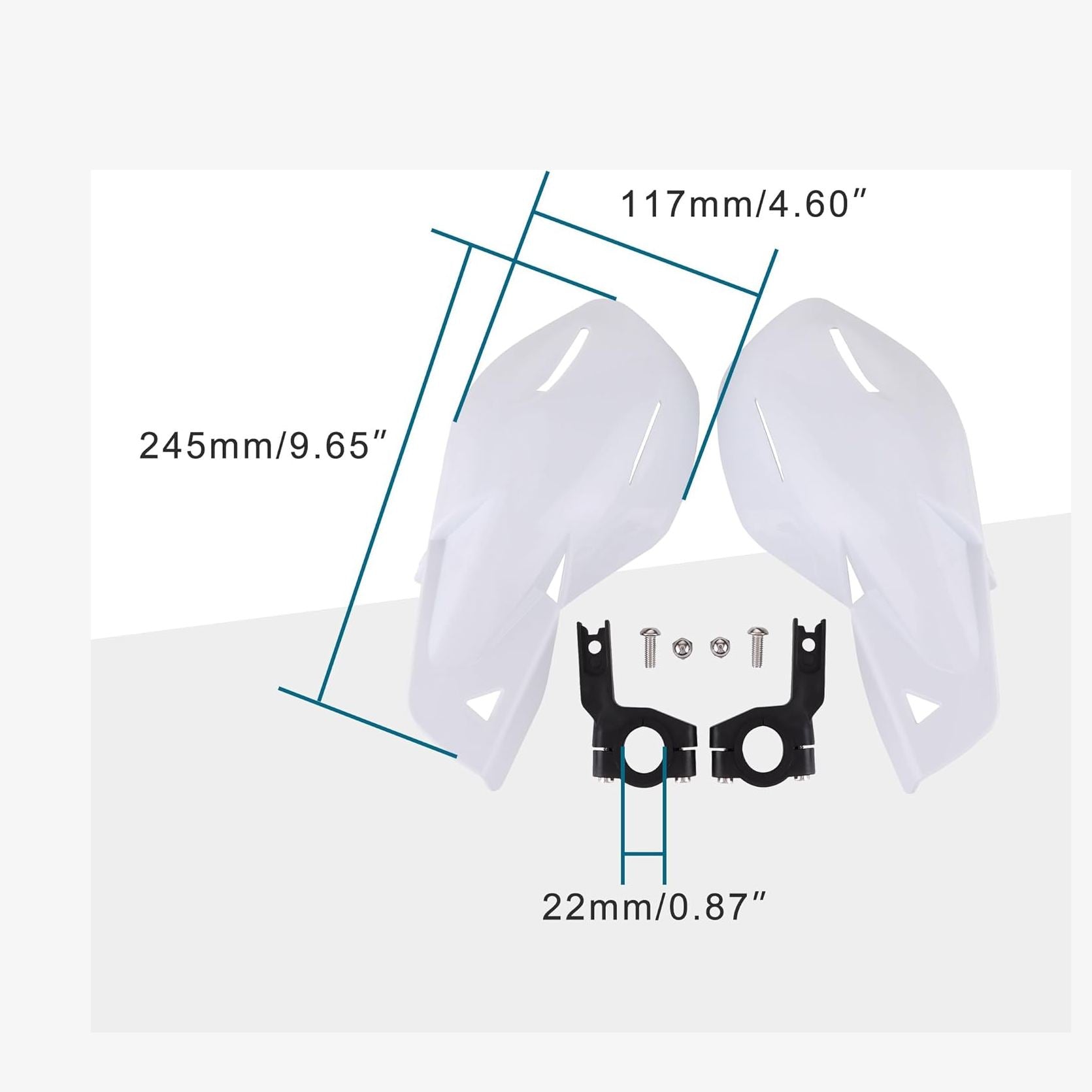 GOOFIT 7/8" Handlebar Hand Brush Guards Protector Handguards Assy Replacement for Motocross Motorcycle Off-road Pit Dirt Bike ATV White