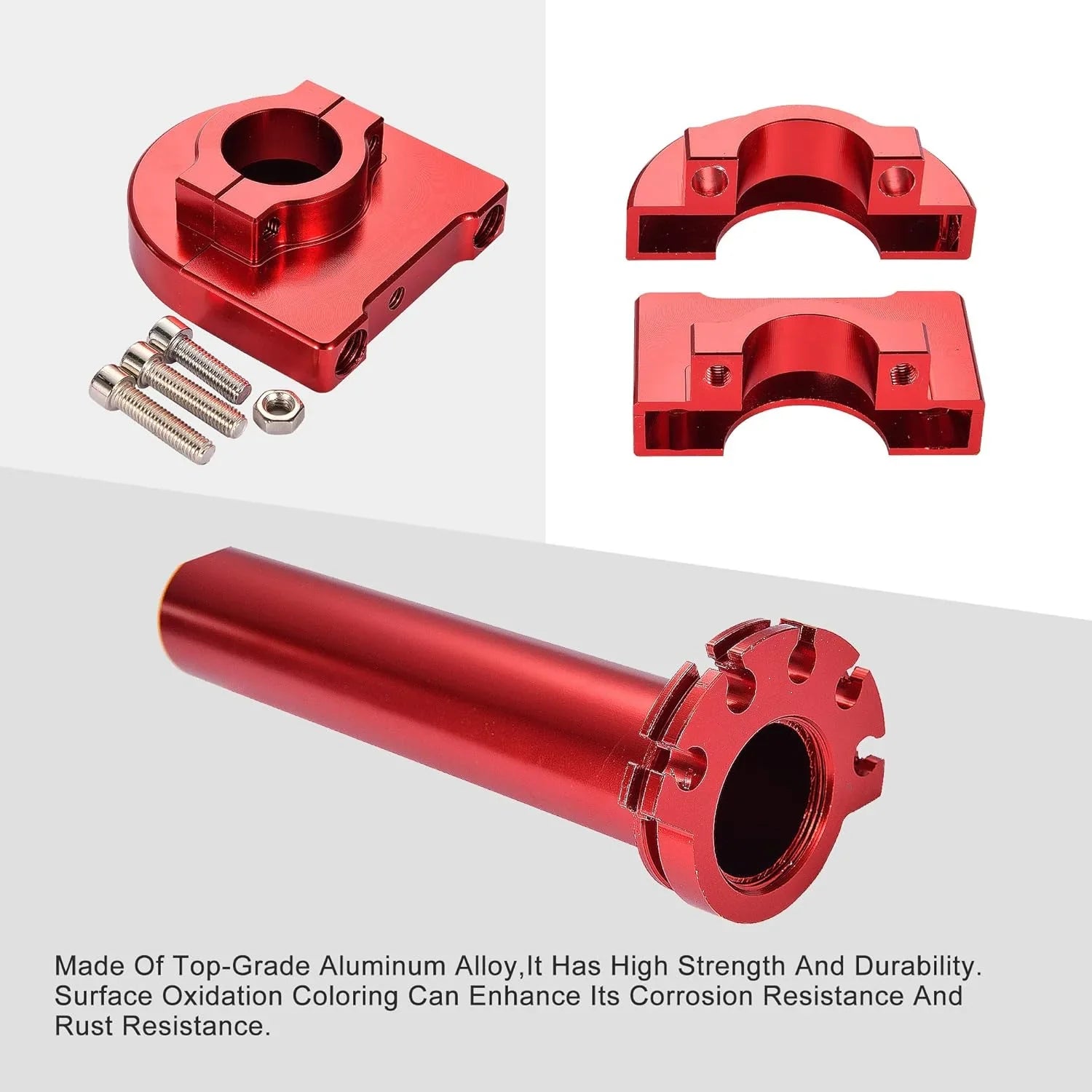 GOOFIT 7/8" Twist Throttle Grip with Clamp Lever Replacement for 50cc 70cc 90cc 110cc 125cc Sport Motocross Dirt Bike Scooters Red - goofitmoto