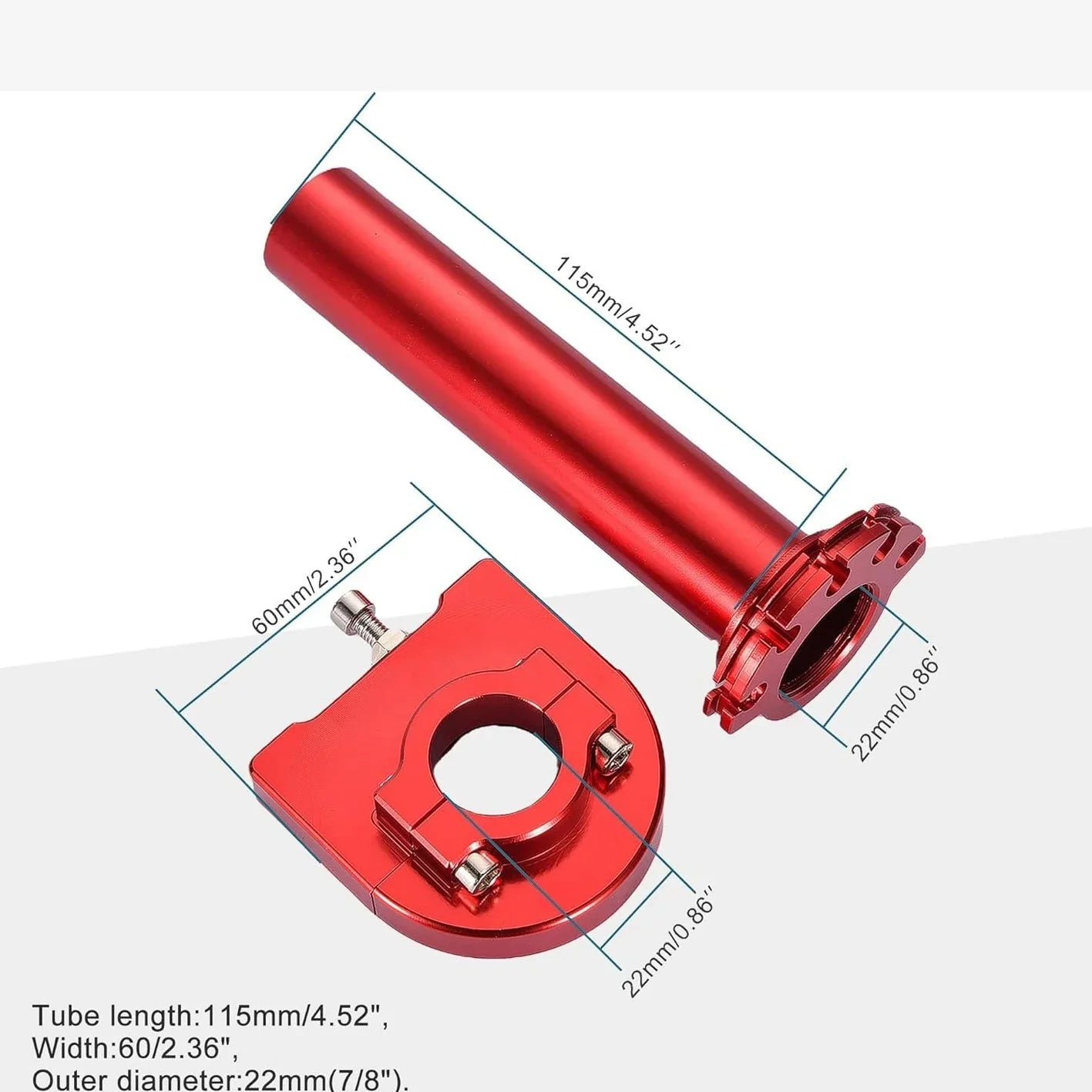 GOOFIT 7/8" Twist Throttle Grip with Clamp Lever Replacement for 50cc 70cc 90cc 110cc 125cc Sport Motocross Dirt Bike Scooters Red - goofitmoto