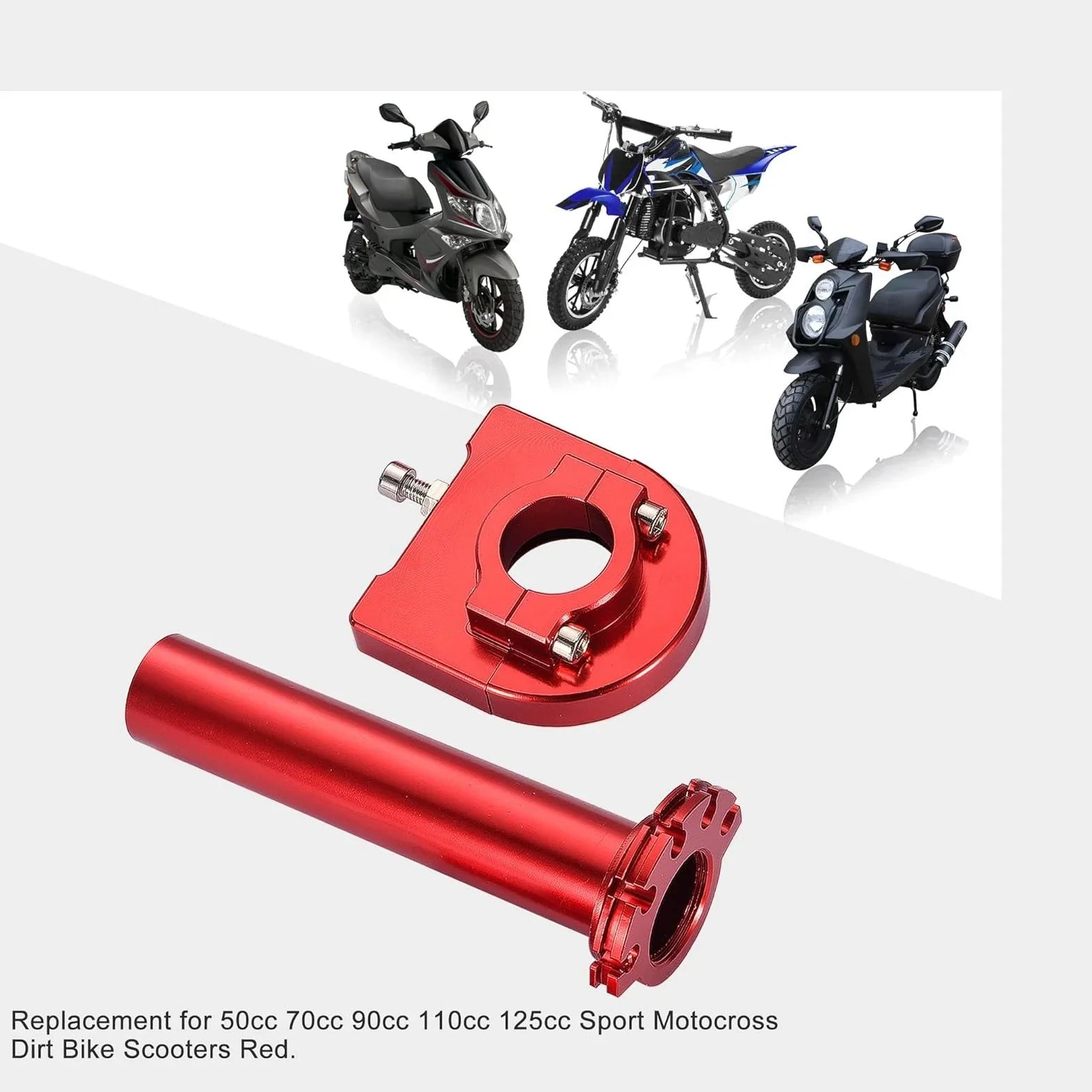 GOOFIT 7/8" Twist Throttle Grip with Clamp Lever Replacement for 50cc 70cc 90cc 110cc 125cc Sport Motocross Dirt Bike Scooters Red - goofitmoto