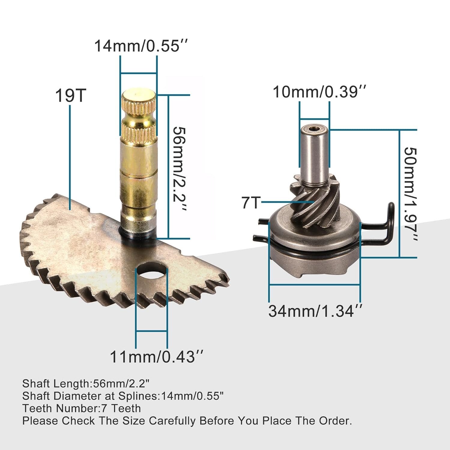 GOOFIT 7 Tooth Kick Start Gear Kit Replacement for GY6 49cc 50cc 80cc 139qma 139qmb Engine Scooters Moped Roketa Taotao Jonway