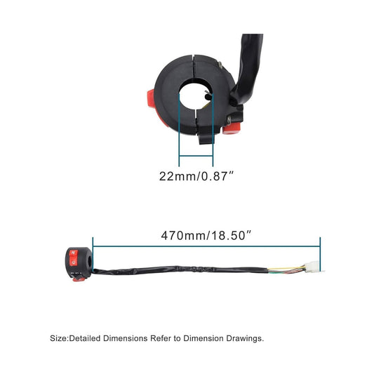 GOOFIT 7 Wire 3 Function Handle Coil Ignition Switch Replacement for 50cc 70cc 90cc 110cc 125cc 150cc 250cc Scooter Motorcycle