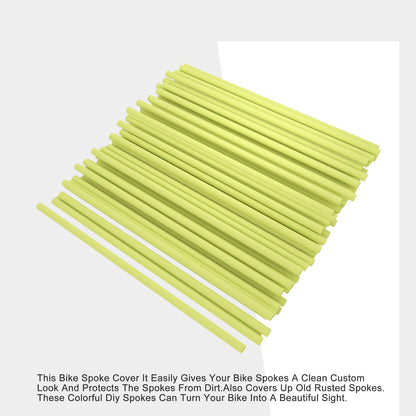 GOOFIT 72Pcs Motorcycle Spoke Skins Covers Coats Wheels Trim Cover Pipe Decorative Protective Wraps Kits for Bicycle & Motorcycle Plastic Rims Spoke Skins Yellow