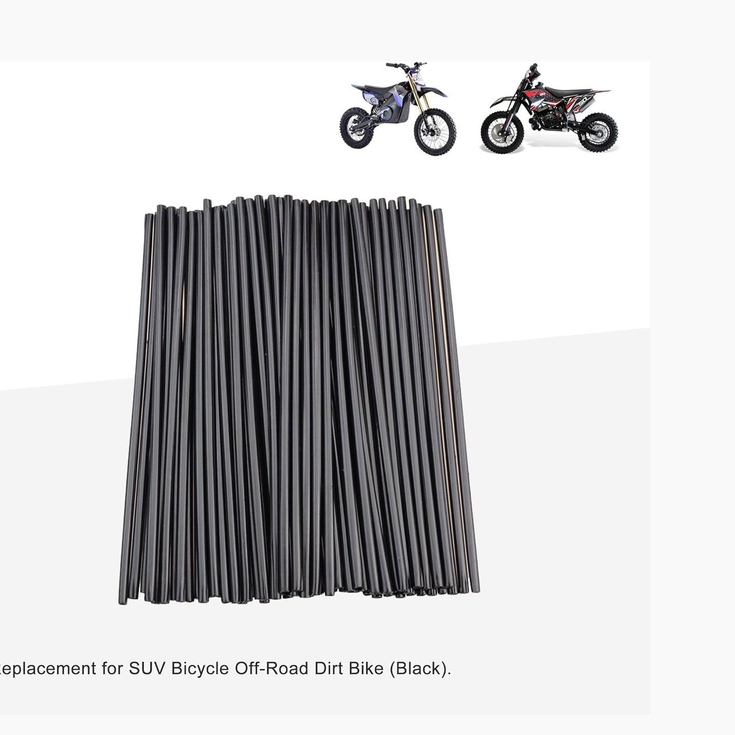 GOOFIT 72Pcs Motorcycle Spoke Skins Covers Coats Wheels Trim Cover Pipe Decorative Protective Wraps Kits for SUV Bicycle Off-Road Dirt Bike Black