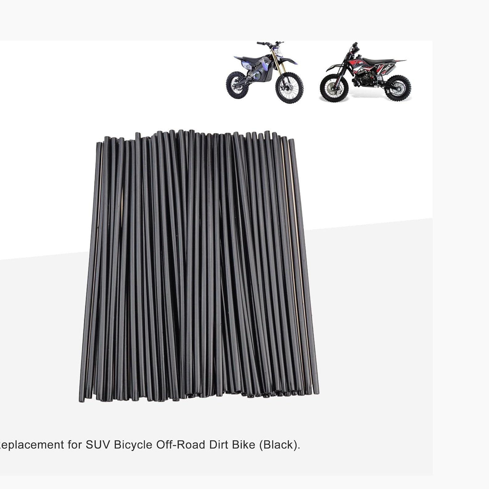 GOOFIT 72Pcs Motorcycle Spoke Skins Covers Coats Wheels Trim Cover Pipe Decorative Protective Wraps Kits for SUV Bicycle Off-Road Dirt Bike Black