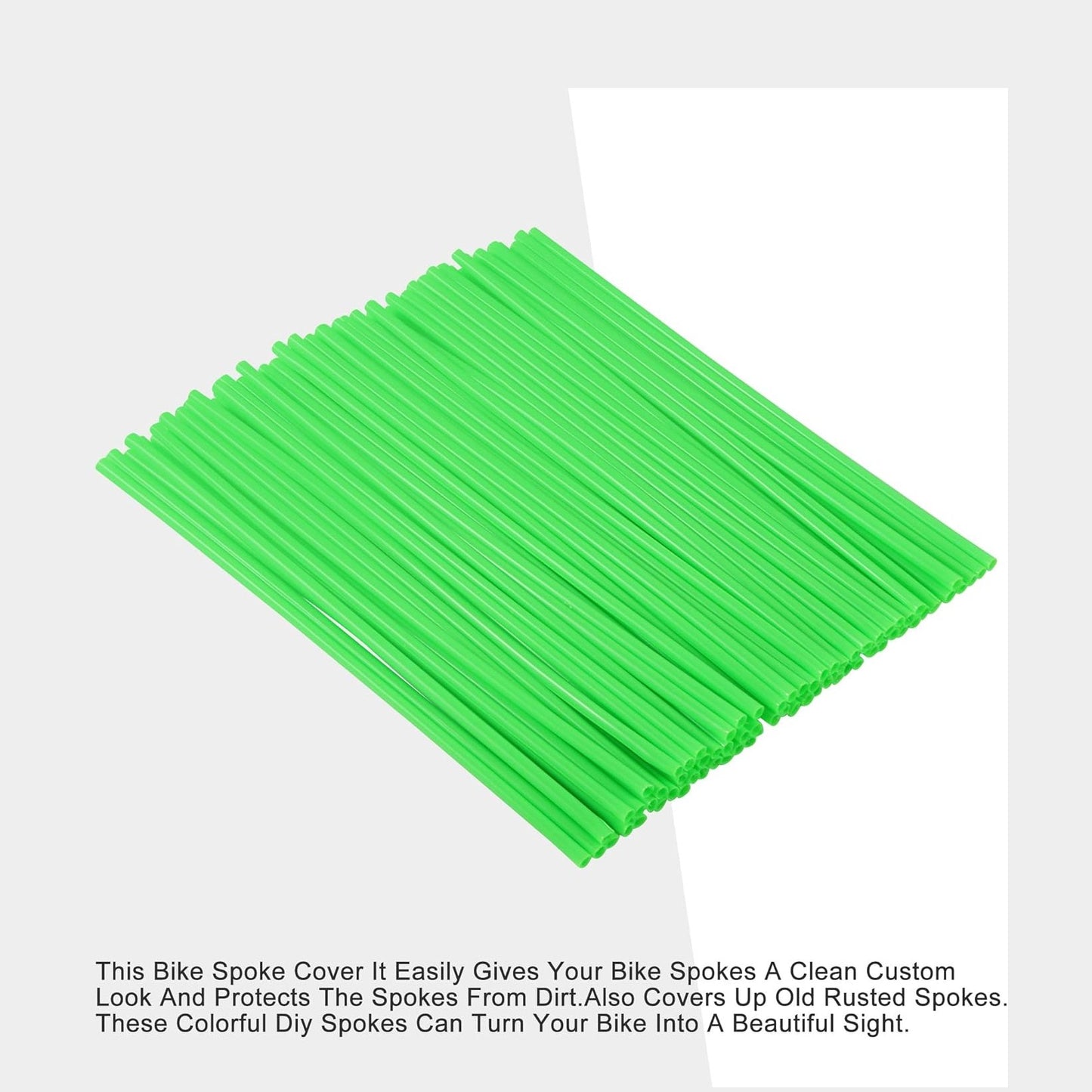 GOOFIT 72Pcs Motorcycle Spoke Skins Covers Coats Wheels Trim Cover Pipe Decorative Protective Wraps Kits for SUV Bicycle Off-Road Dirt Bike Green