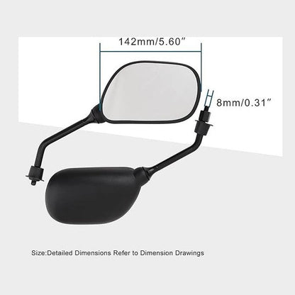 GOOFIT 8mm Black Plastic Rearview Mirror for 50cc 70cc 90cc 110cc 125cc 150cc 200cc 250cc ATV Scooter Motorcycle