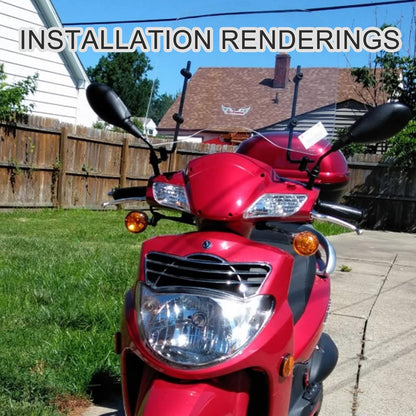 GOOFIT 8mm Clockwise Black Side Rear View Mirrors Replacement for Motorcycle Moped ATV GY6 Touring Bikes Sport Bike Racers Electric Scooter