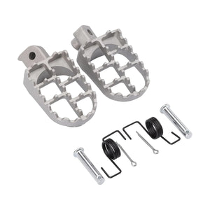 Wide Aluminum Foot Pegs for Yamaha PW50 PW80, Honda XR50R XR70, & 50cc-125cc Pit Bikes (Silver) - goofitmoto
