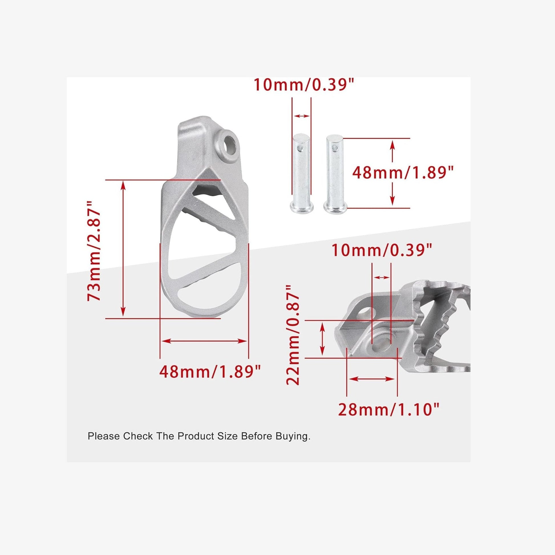 GOOFIT 8mm Foot Pegs Aluminium Foot Rest Replacement for 50cc 70cc 100cc 125cc 250cc Dirt Bike Motorcycle