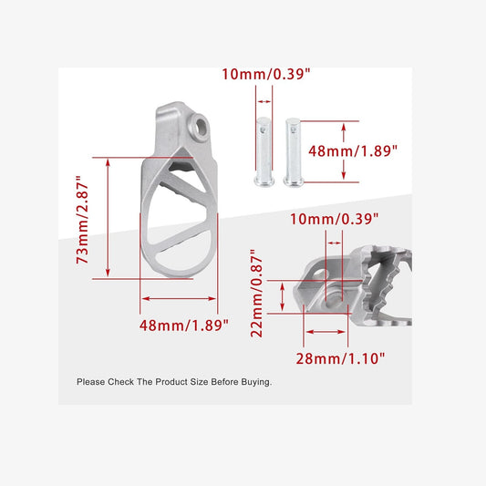 GOOFIT 8mm Foot Pegs Aluminium Foot Rest Replacement for 50cc 70cc 100cc 125cc 250cc Dirt Bike Motorcycle