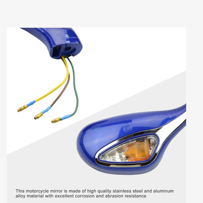 GOOFIT 8mm Motorcycle Rear View Mirror for GY6 50cc 125cc 150cc 250cc Scooter Moped Blue