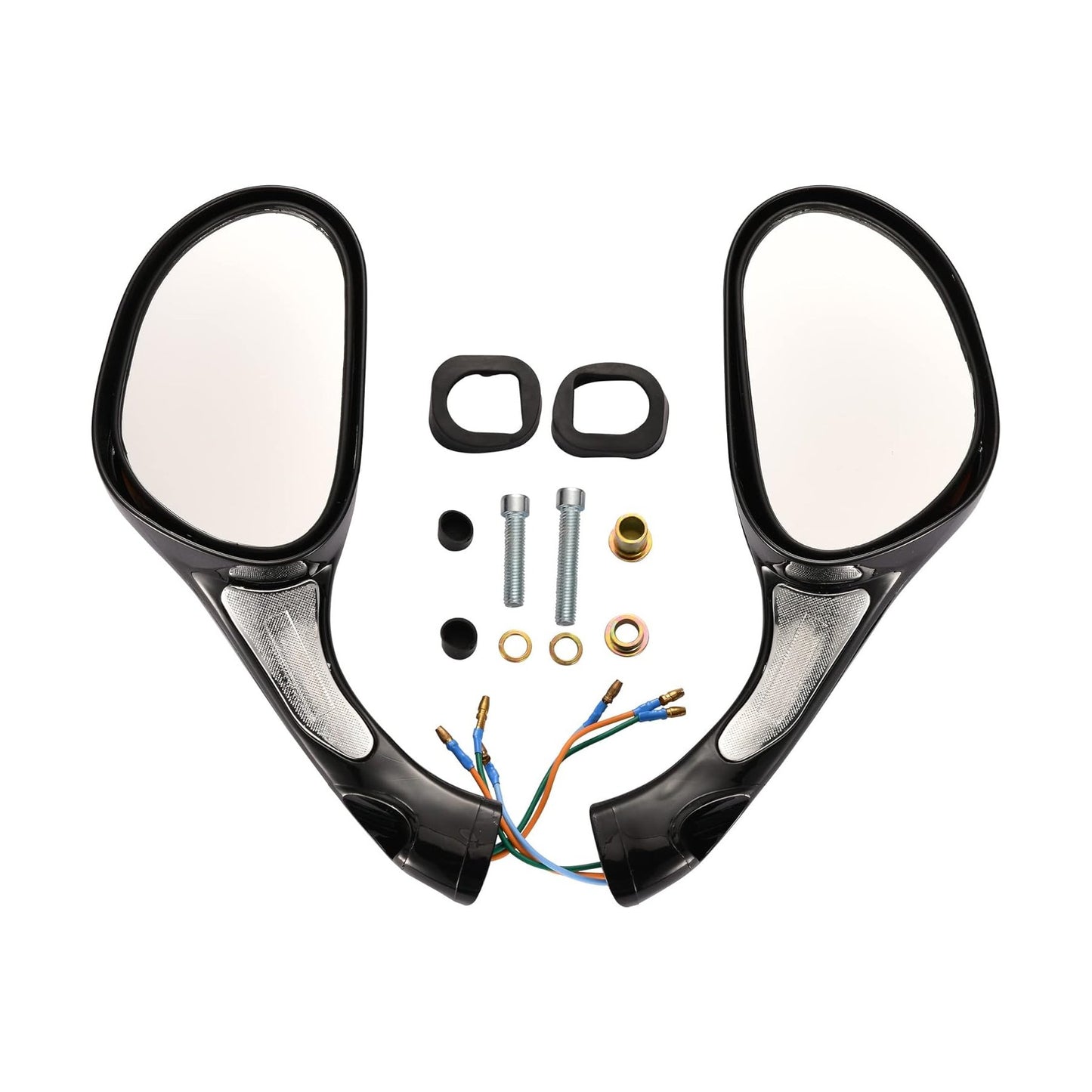 GOOFIT 8mm Scooter Rearview Mirrors 1 Pair for 50cc 70cc 90cc 110cc 125cc 150cc 200cc 250cc Moped Motorcycle Black