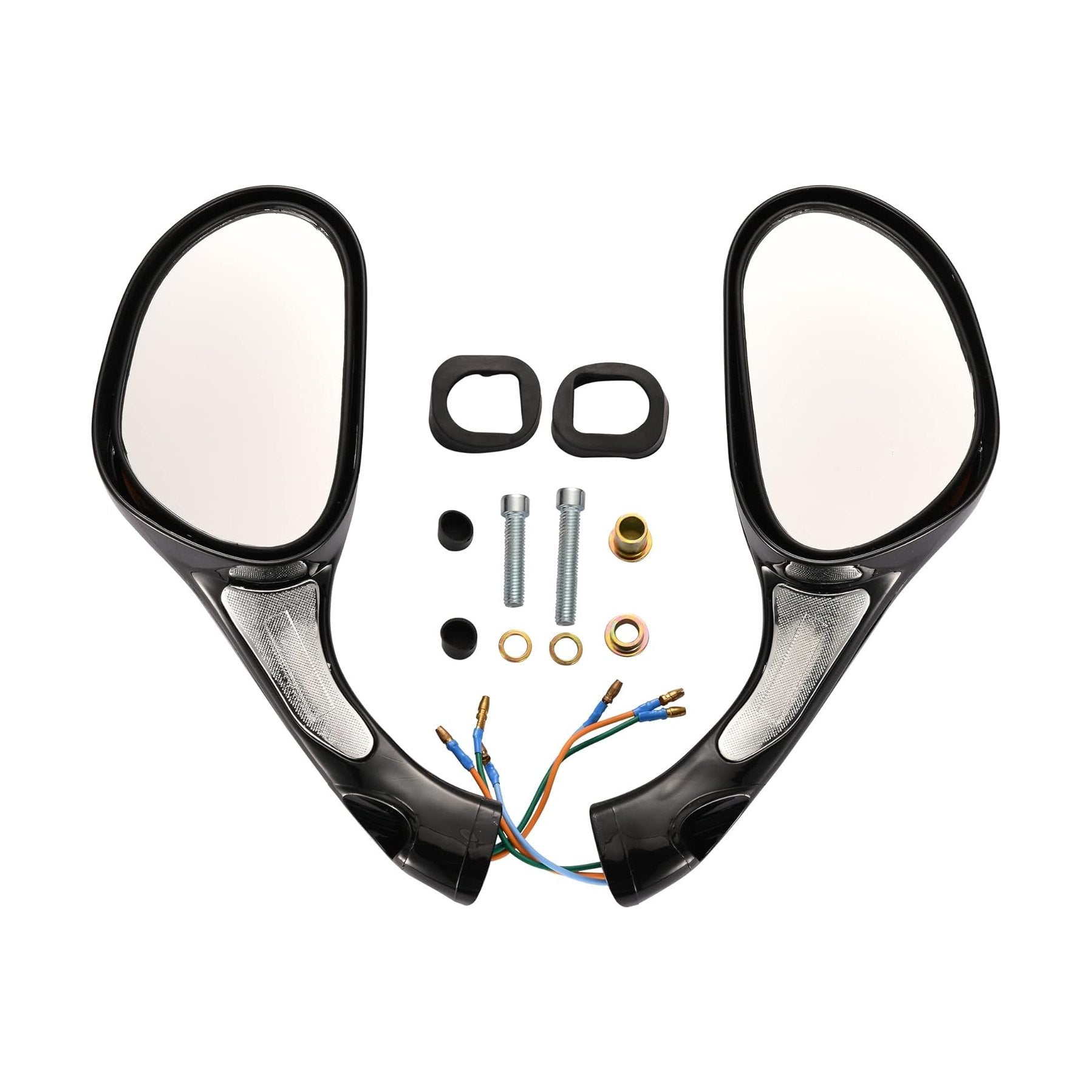 GOOFIT 8mm Scooter Rearview Mirrors 1 Pair for 50cc 70cc 90cc 110cc 125cc 150cc 200cc 250cc Moped Motorcycle Black