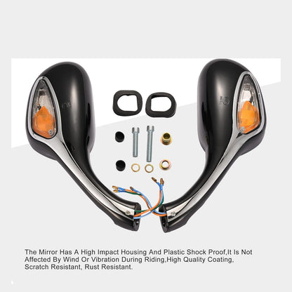 GOOFIT 8mm Scooter Rearview Mirrors 1 Pair for 50cc 70cc 90cc 110cc 125cc 150cc 200cc 250cc Moped Motorcycle Black