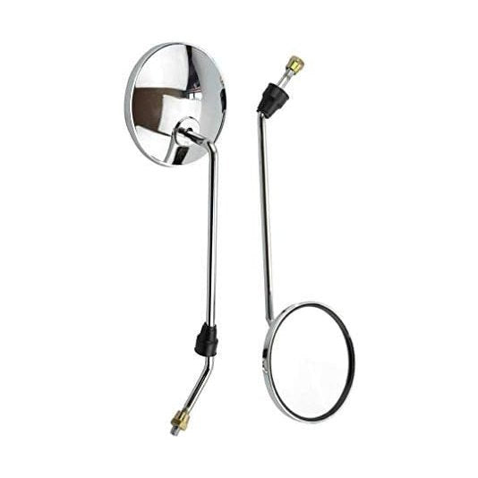 GOOFIT 8mm Thread Round Silver Plating Rearview Mirror Replacement for 50cc 70cc 90cc 110cc 125cc 150cc 200cc 250cc Quad ATV Dirt Bike Go Kart Motorcycle Scooter