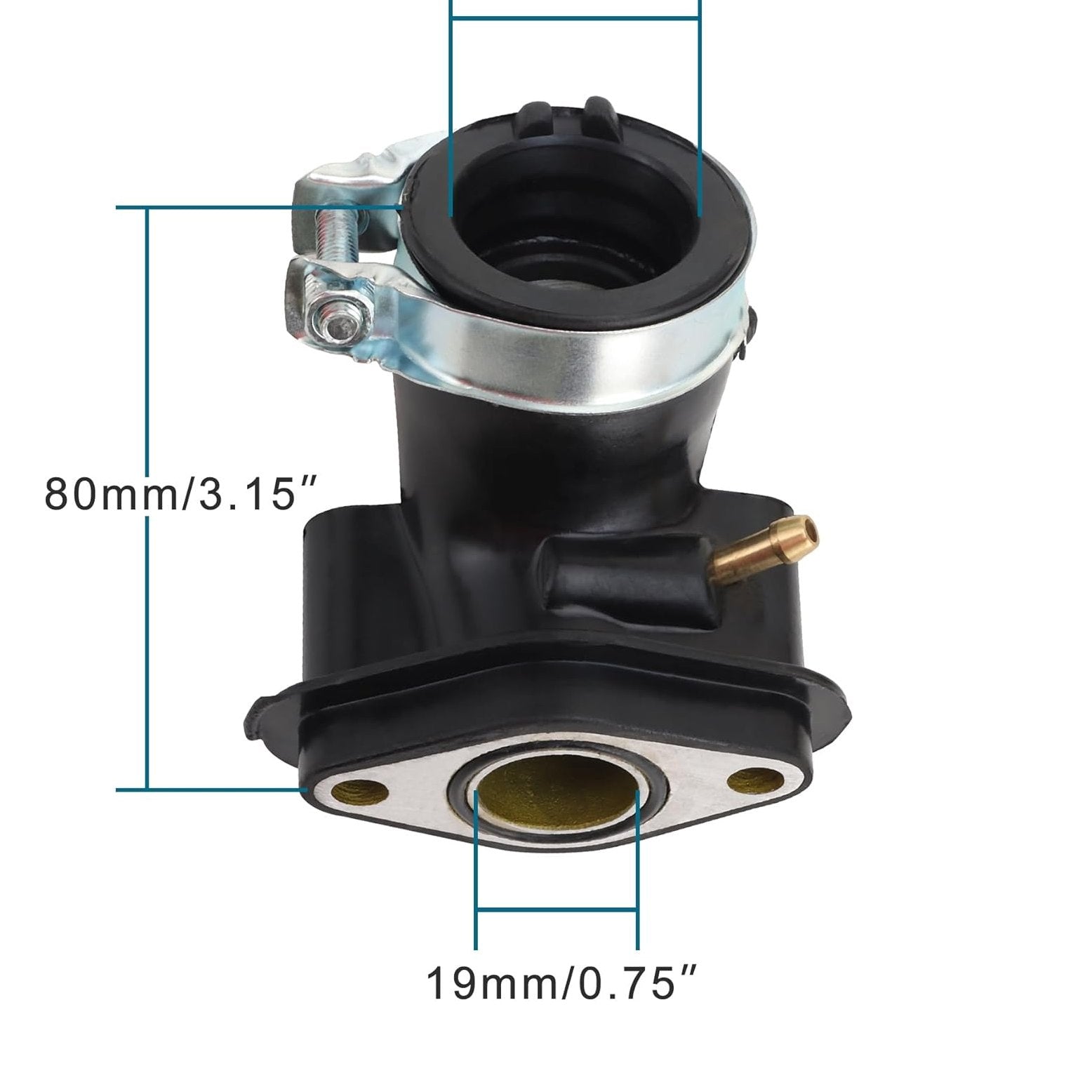 GOOFIT 90 Degree Bent Intake Manifold Pipe for GY6 49cc 50cc ATV Scooter Moped