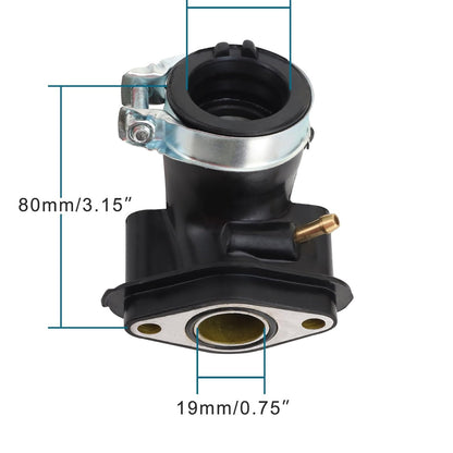 GOOFIT 90 Degree Bent Intake Manifold Pipe for GY6 49cc 50cc ATV Scooter Moped