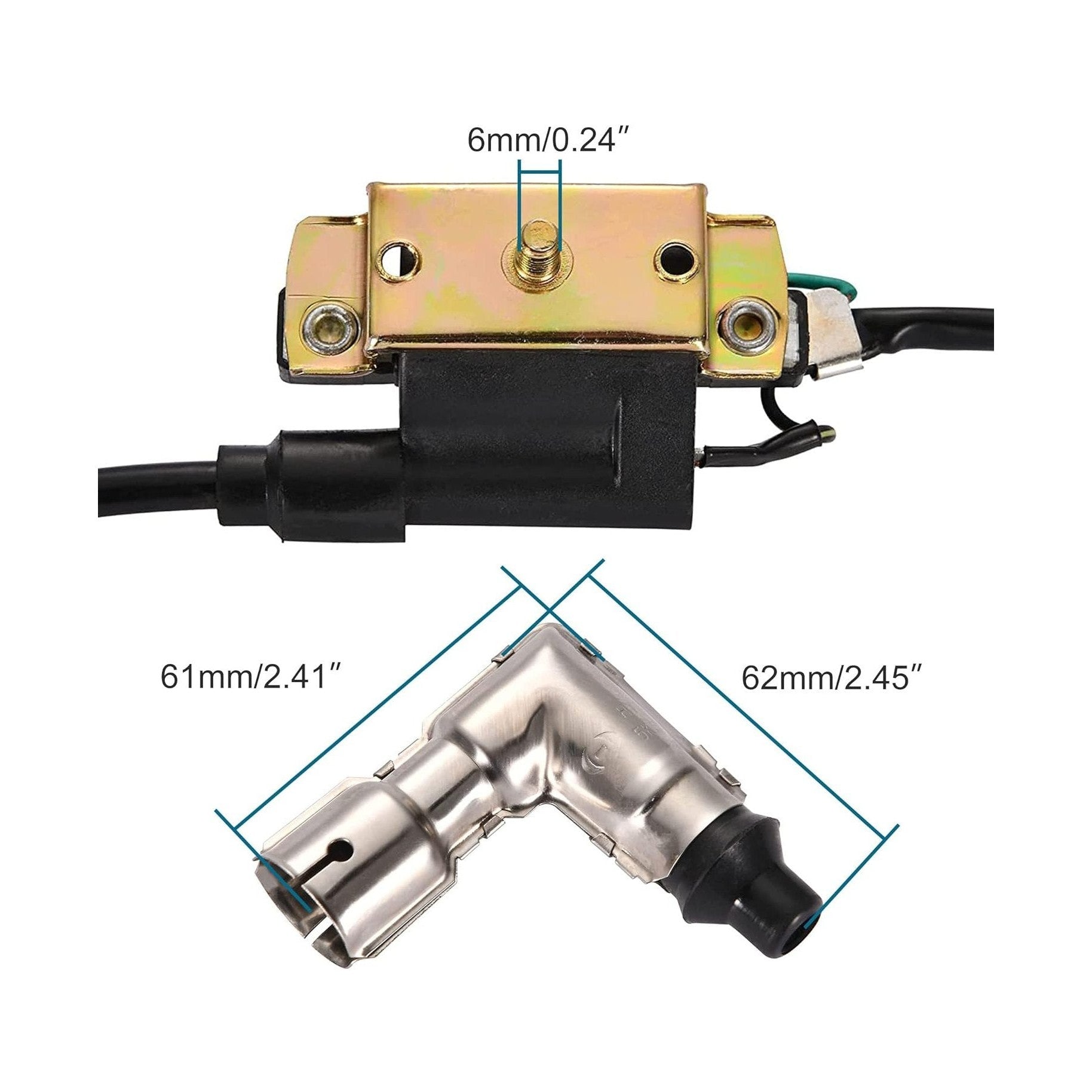 GOOFIT 90°Ignition Coil with Shield for 50cc 70cc 90cc 110cc 125cc ATV Dirt Bike Go Kart Pocket Bike