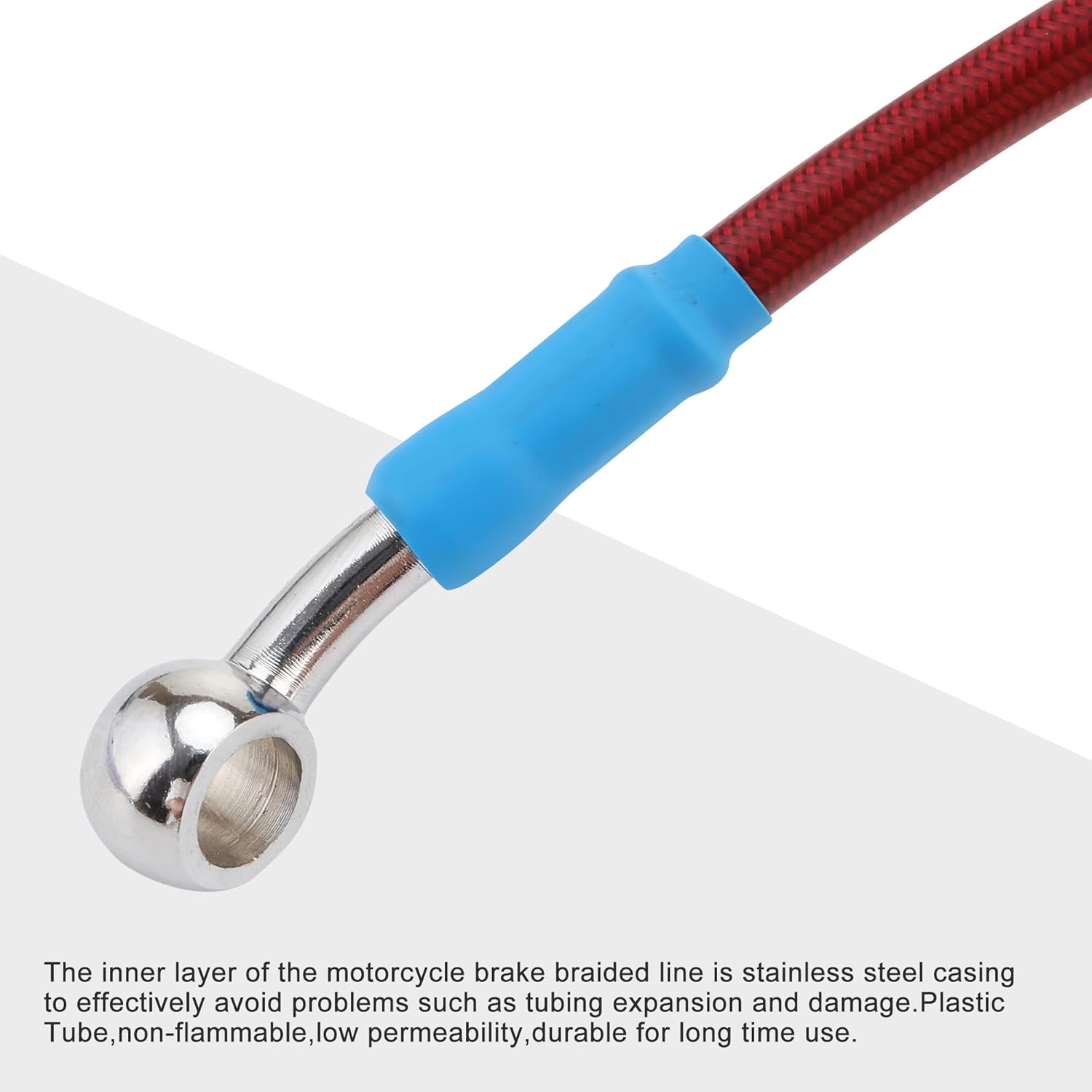 GOOFIT 900mm/35.43" Braided Brake Line Oil Gas Pipe Brake Oil Hose Fuel Tube Line Replacement for ATV UTV Motorcycle Pit Dirt Bike Motocross Street Bike