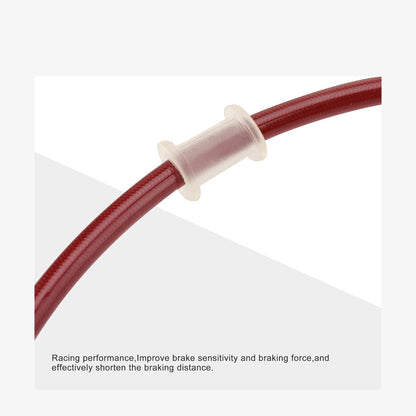 GOOFIT 900mm/35.43" Braided Brake Line Oil Gas Pipe Brake Oil Hose Fuel Tube Line Replacement for ATV UTV Motorcycle Pit Dirt Bike Motocross Street Bike