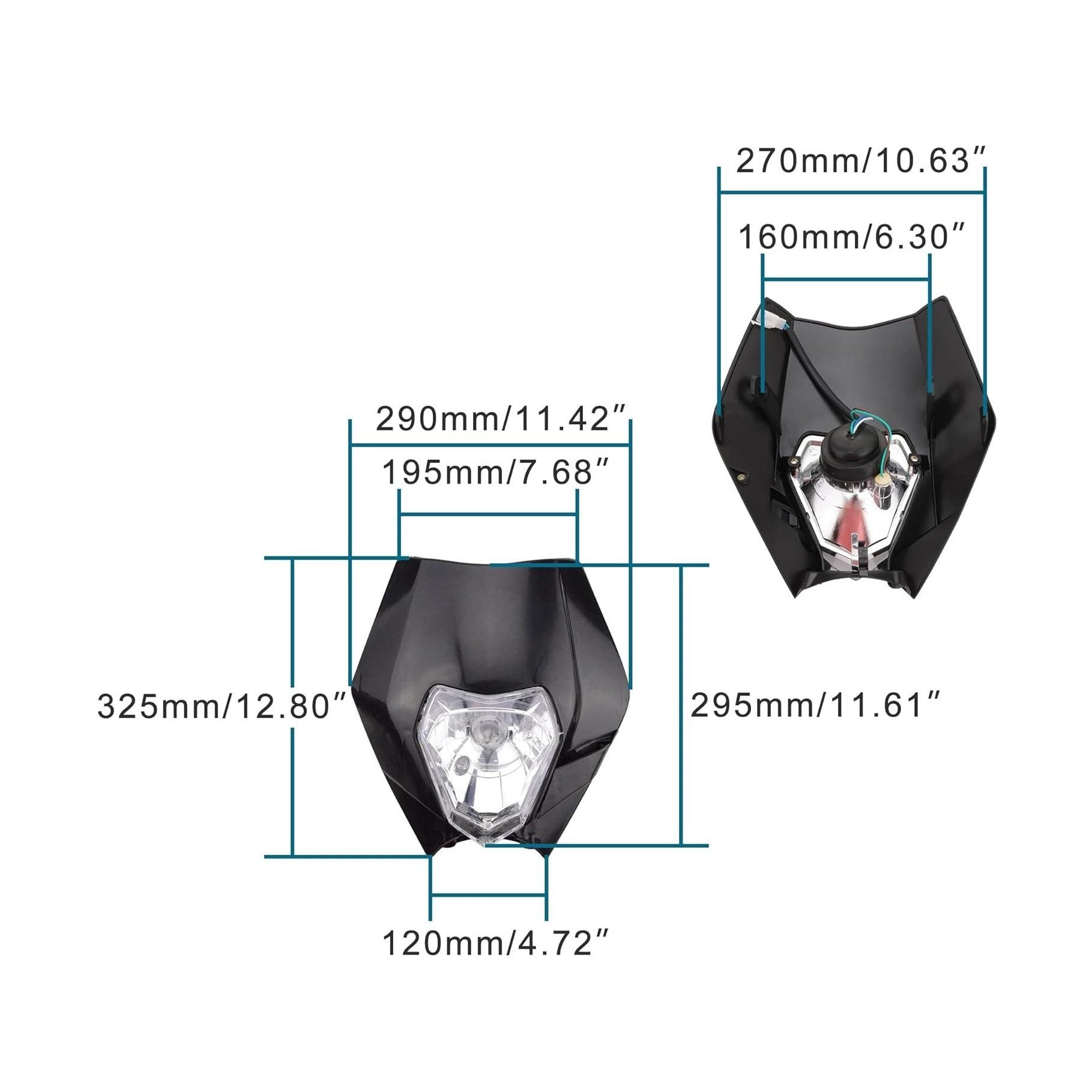 GOOFIT Black 12V 35W Motorcycle Halogen Headlight Indicator Fairing Lampshade for Dirt Bike Motor Pocket Bike