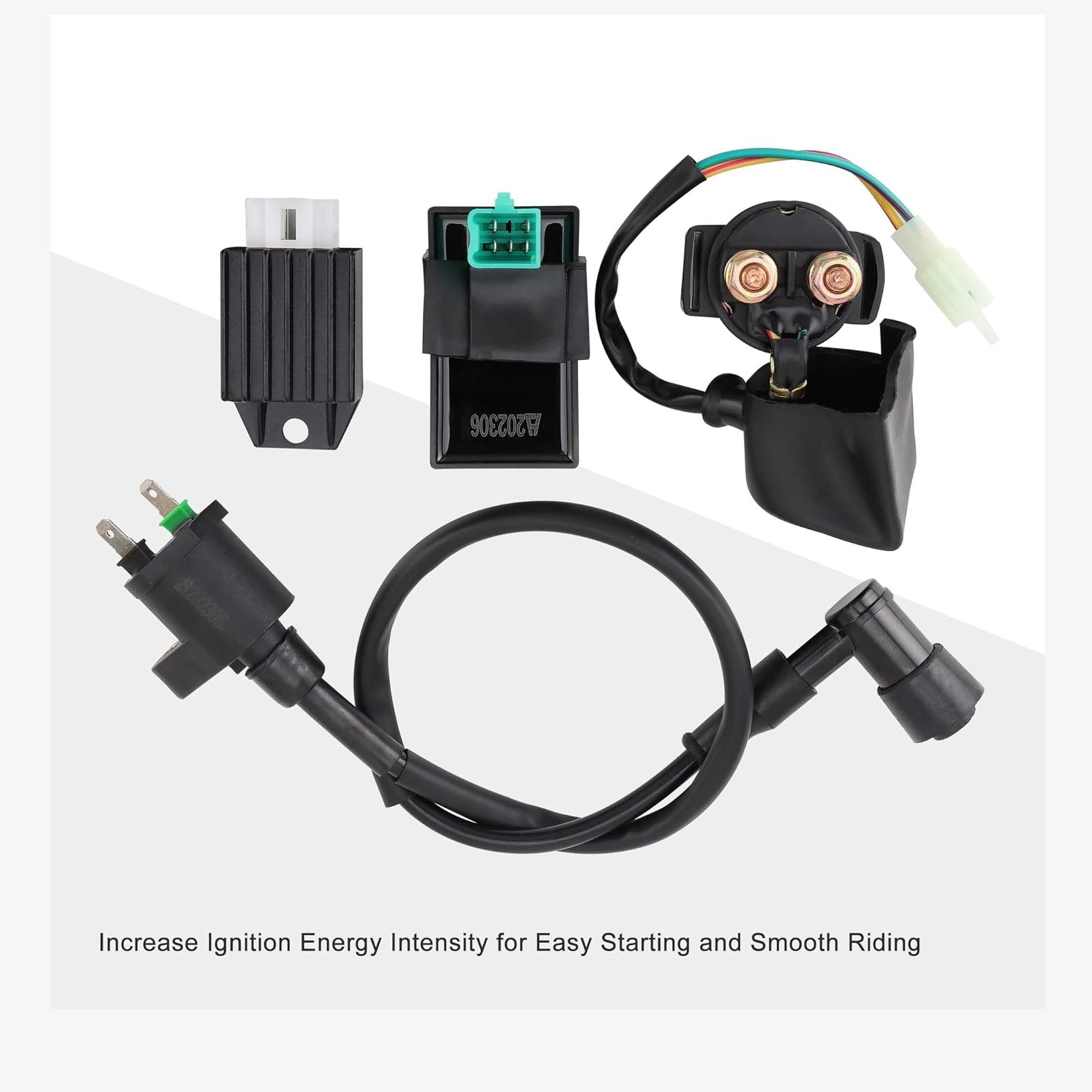 GOOFIT CDI Box Ignition Coil Solenoid Relay Voltage Regulator for 50cc 70cc 90cc 110cc 125cc ATV Dirt Bike and Go Kart