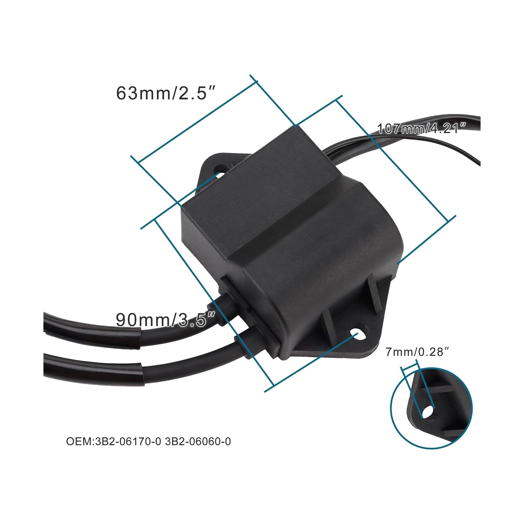 GOOFIT CDI Coil Unit Assy 3B2-06170-0 3B2-06060-0 Replacement for Outboard Engine 2 stroke M6B M8B NS6B NS8B NS9.8B 2002-2003 Motor