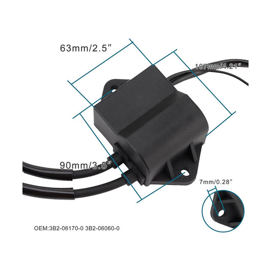 GOOFIT CDI Coil Unit Assy 3B2-06170-0 3B2-06060-0 Replacement for Outboard Engine 2 stroke M6B M8B NS6B NS8B NS9.8B 2002-2003 Motor