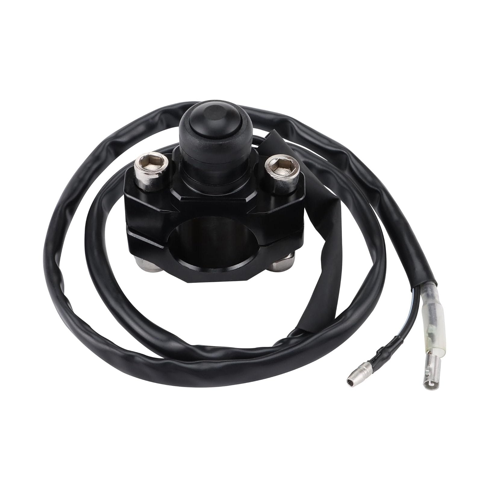 GOOFIT CNC Universal Motorcycle Engine Stop Start Kill Switch Button with Mounting Backplate Compatible Replacement for Pit Dirt Bike ATV Black