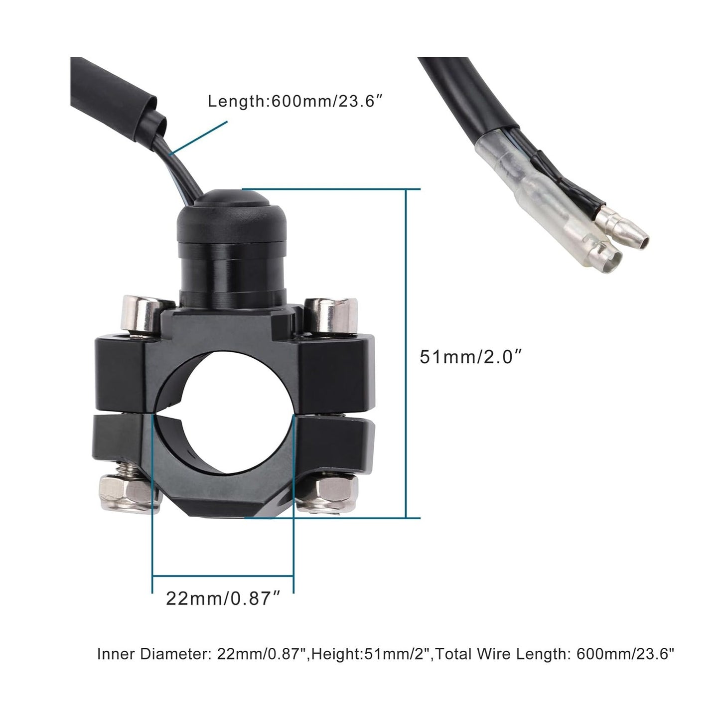 GOOFIT CNC Universal Motorcycle Engine Stop Start Kill Switch Button with Mounting Backplate Compatible Replacement for Pit Dirt Bike ATV Black