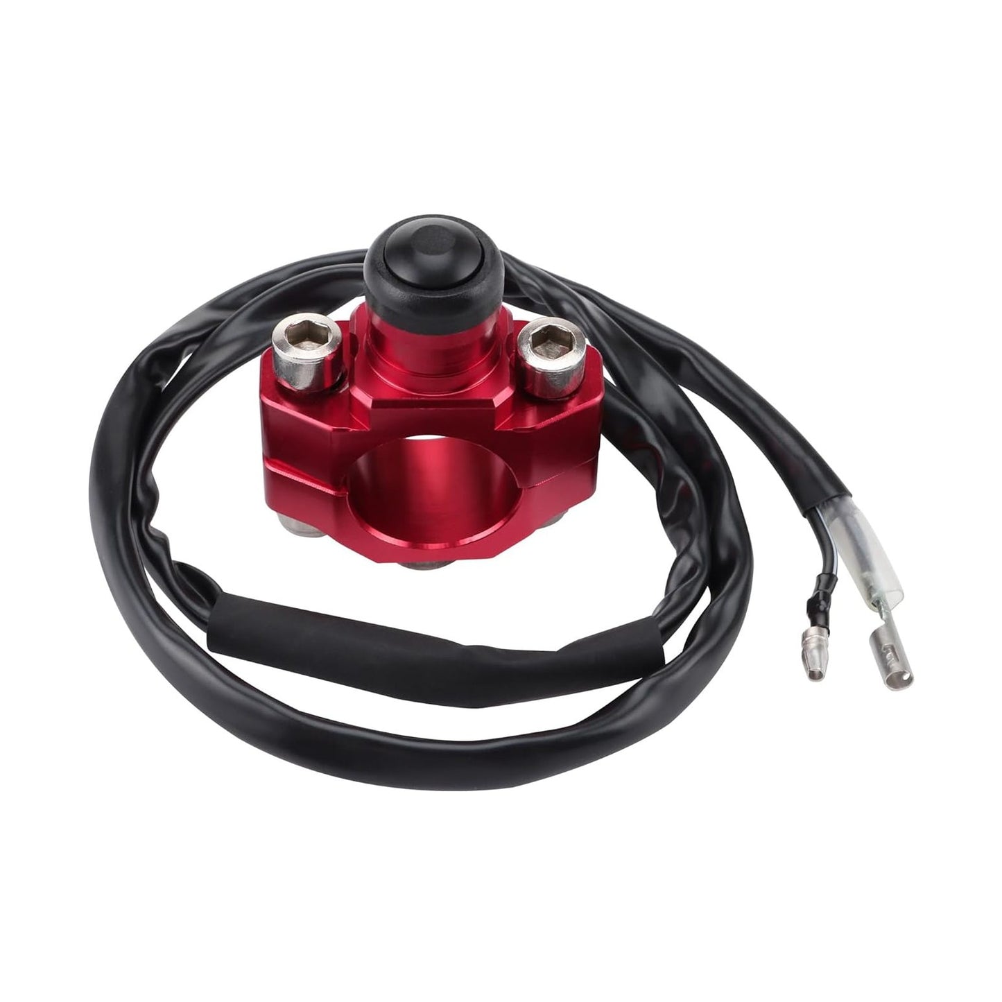 GOOFIT CNC Universal Motorcycle Engine Stop Start Kill Switch Button with Mounting Backplate Compatible Replacement for Pit Dirt Bike ATV Red