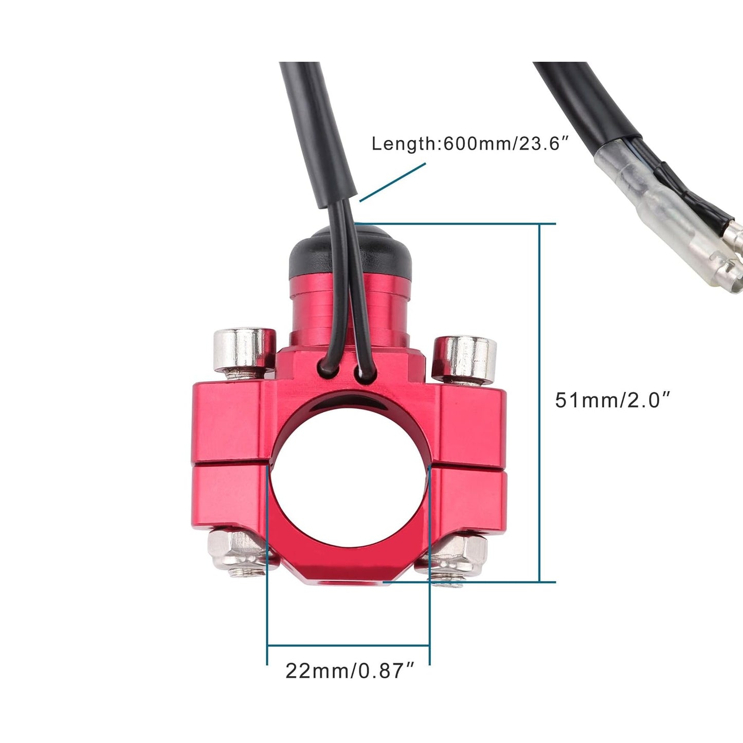 GOOFIT CNC Universal Motorcycle Engine Stop Start Kill Switch Button with Mounting Backplate Compatible Replacement for Pit Dirt Bike ATV Red