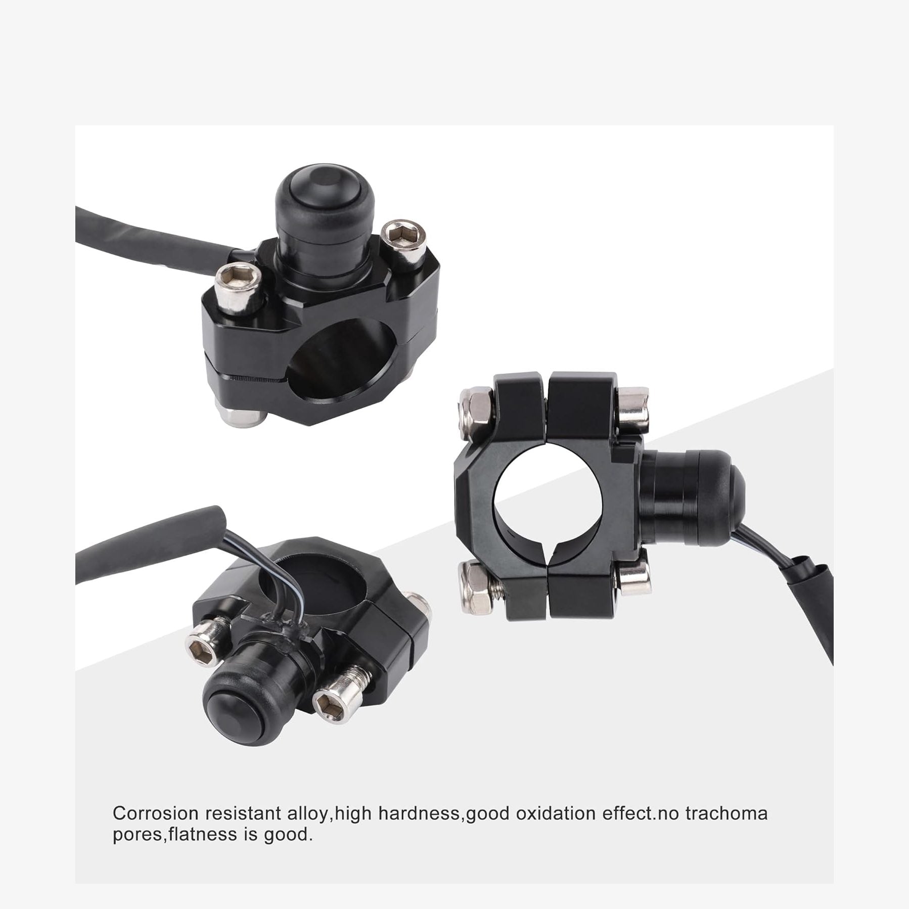 GOOFIT CNC Universal Motorcycle Engine Stop Start Kill Switch Button with Mounting Backplate Compatible Replacement for Pit Dirt Bike ATV Black