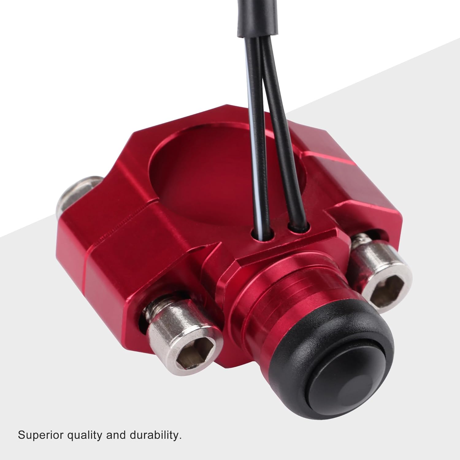 GOOFIT CNC Universal Motorcycle Engine Stop Start Kill Switch Button with Mounting Backplate Compatible Replacement for Pit Dirt Bike ATV Red